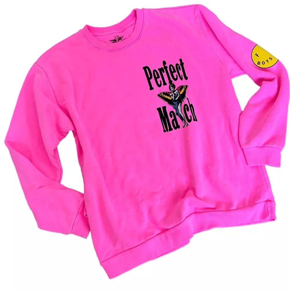 Boys Lie Pink Oversized Long Sleeve Sweatshirt